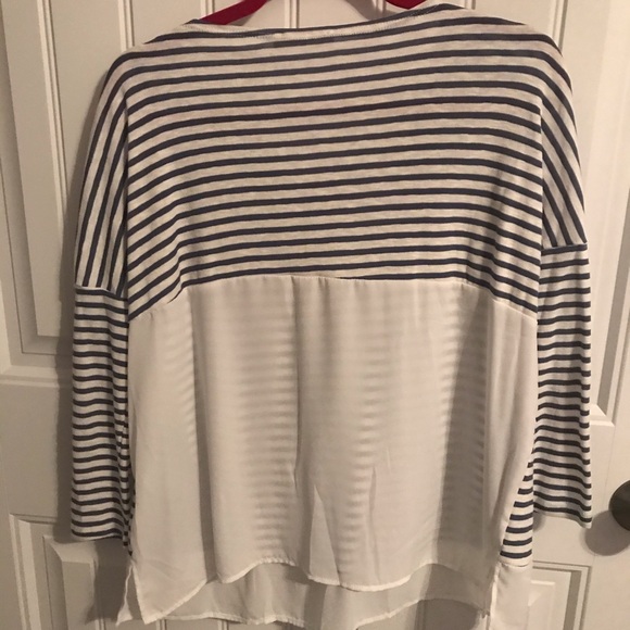 Newbury Kustom Navy and White striped blouse - Picture 4 of 6